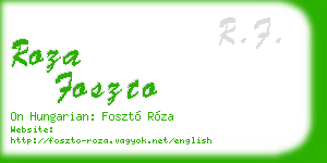 roza foszto business card